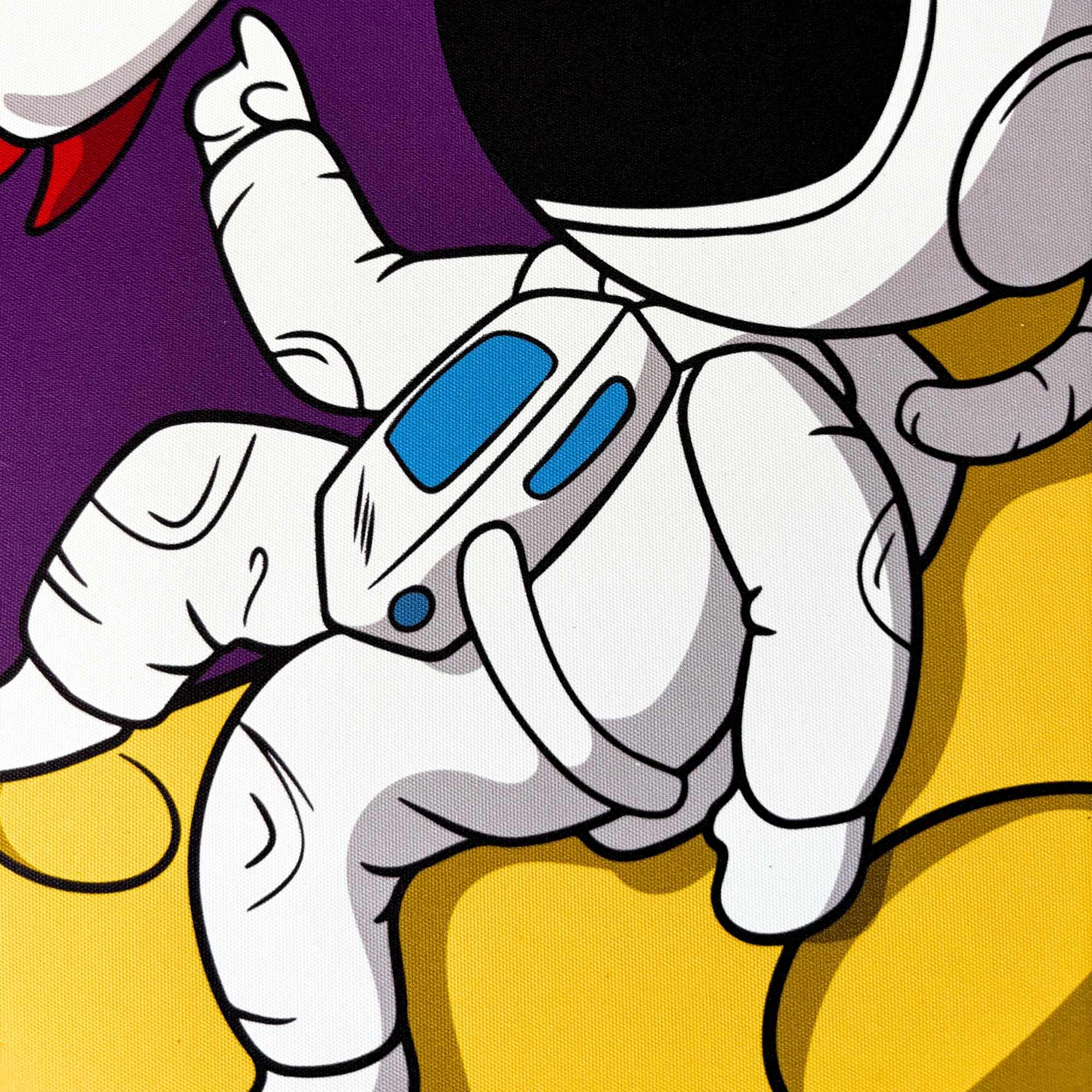 Textilná nálepka na stenu - Detský meter - Astronauti - detail